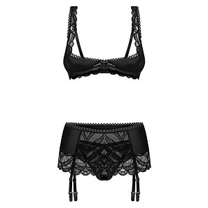 Set Obsessive Lecille 3 Piese Negru S-M