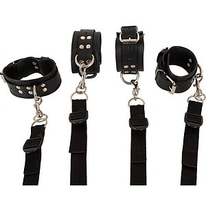 Set Restricții Pentru Pat H Belt și Cătușe Negru