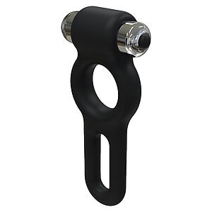 Silicone Vibrating Ring Negru Thumb 1