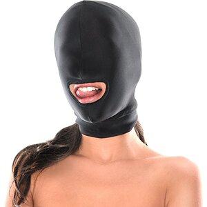 Spandex Open Mouth Hood Negru Thumb 2