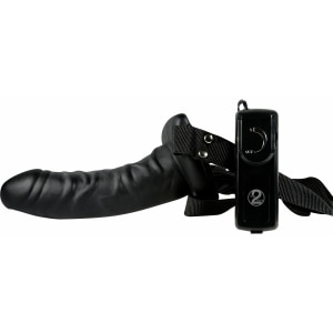 Strap-On Cu Vibrații Dong Negru