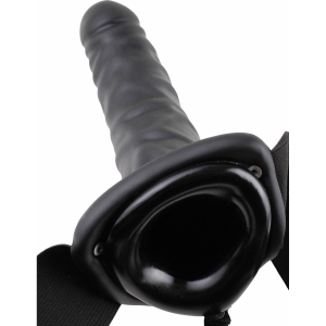 Strap On Cu Vibrații Hollow 20.3cm Negru Thumb 1