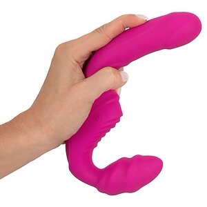 Strapless Strap On Cu 2 Vibratoare Reîncărcabil Roz
