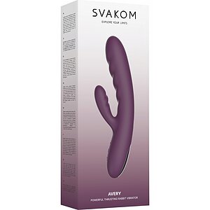 Svakom Avery Lilac — Rabbit 5x Împingere, Reîncărcabil Mov Thumb 7