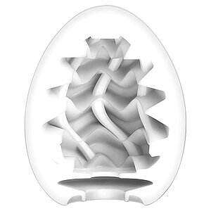 TENGA Egg Wavy II, Compact și Discret cu Textura Ondulată Alb