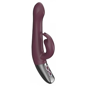 Titanz NMC 21.5cm — 10 Vibrații + 10 Rotații, Reîncărcabil Roșu