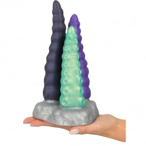 Triplu Tentacul 3-în-1 — Ventuză Puternică, Silicon Argintiu