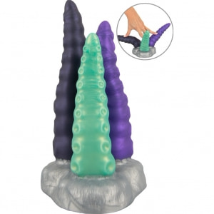 Triplu Tentacul 3-în-1 — Ventuză Puternică, Silicon Argintiu