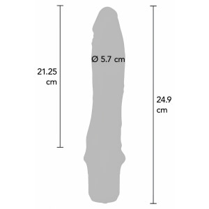 Vibrator Clasic Large Negru 24.9cm Thumb 2