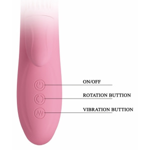 Rabbit Chris Rotativ Reîncărcabil cu Limbă și Braț Pentru Clitoris Roz Thumb 4