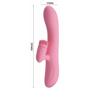 Rabbit Chris Rotativ Reîncărcabil cu Limbă și Braț Pentru Clitoris Roz Thumb 6