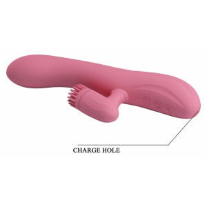 Rabbit Chris Rotativ Reîncărcabil cu Limbă și Braț Pentru Clitoris Roz Thumb 5