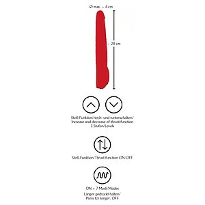 Vibrator Red Push Rosu Thumb 5