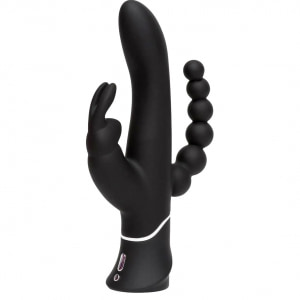 Vibrator Rabbit Triplu cu Trei Motoare și Vibrații Negru