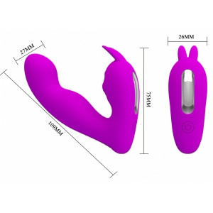 Josephine Vibrator Dublu Pentru Punctul G și Clitoris Mov Thumb 3
