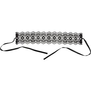 Zgarda Choker Rhinestones Negru Thumb 2