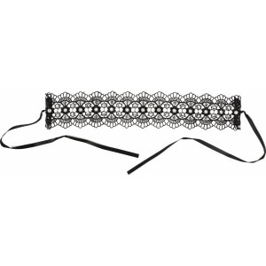 Zgardă Choker Rhinestones Negru Thumb 3