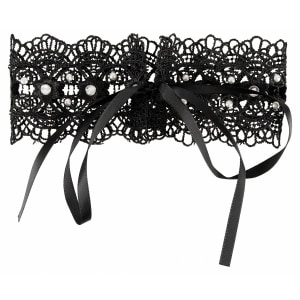 Zgardă Choker Rhinestones Negru Thumb 2