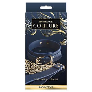 Zgarda Și Lesă Bondage Couture Albastru