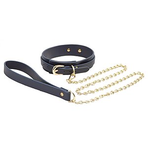 Zgarda Și Lesă Bondage Couture Albastru