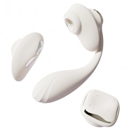 ZALO DEYA Vibrator Purtabil cu Telecomandă și Suctiune Ivory Alb