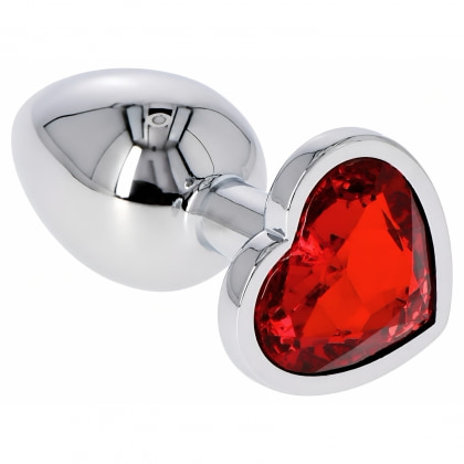 Anal Plug Aluminiu Heart Jewel Plug Small Roșu