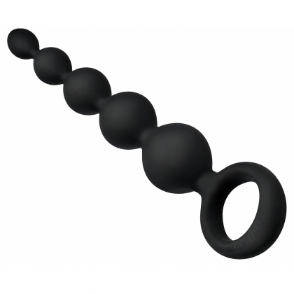 Bile Anale Din Silicon Cu Striații 14cm Negru