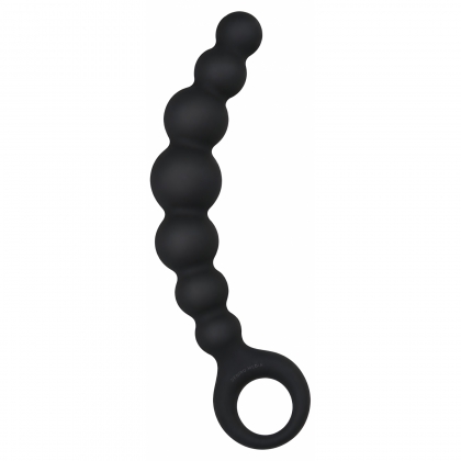 Bile Anale Din Silicon Cu Striații 18cm Negru