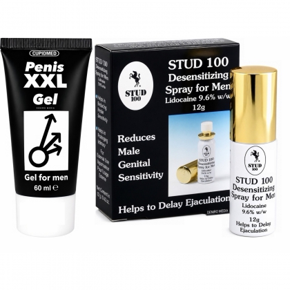 Pachet Spray Stud 100 Original + Gel Mărirea Penisului Mr XXL Gel 50ml