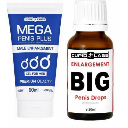 Pachet Picături Big Penis Drops 20ml Și Gel Mărire Penis Mega Penis Plus 65ml