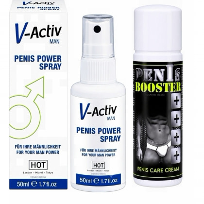 Pachet Spray V-activ Penis Power For Men 50ml + Cremă Pentru Potență Penis Booster 125ml