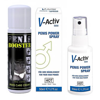 Pachet Spray V-activ Penis Power For Men + Cremă Pentru Potență Penis Booster 125ml