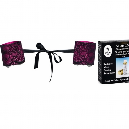 Pachet Cătușe Obsessive Roseberry Mov + Spray Stud 100 Original