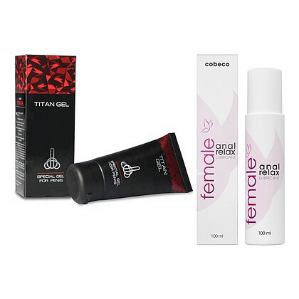 Pachet Cremă Mărirea Penisului Titan Gel Original + Lubrifiant Anal Female Cobeco Relax 120ml