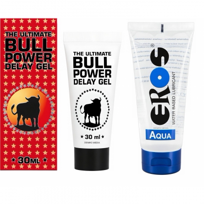 Pachet Lubrifiant Eros Aqua + Gel Ejaculare Prematură Bull Power Delay 30ml