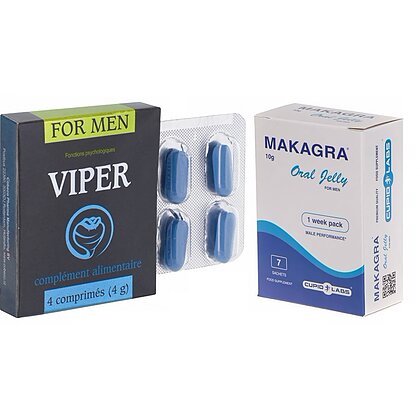 Pachet Stimulent Makagra Oral Jelly 10g + Pastile Potentă Viper FR