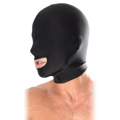 Spandex Open Mouth Hood Negru