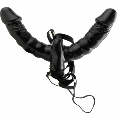 Strap-On Cu Vibrații Double Delight Negru