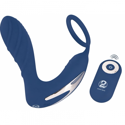 Vibrating Prostate Plug With Ring Albastru