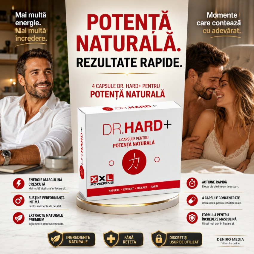 4 Capsule Dr. Hard+ Pentru Potență Naturală