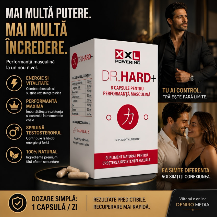 Pastile Dr. Hard+ pentru Potență Masculină 8 capsule