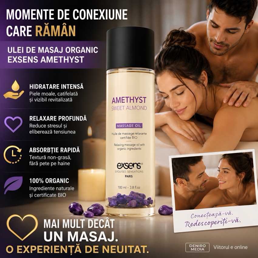 Exsens Amethyst – Ulei De Masaj Organic Migdale Dulci 100 ml
