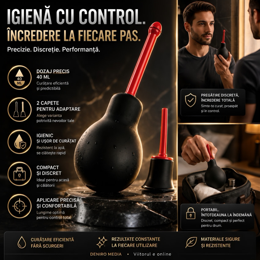 Irigator Rectal Syringe Negru