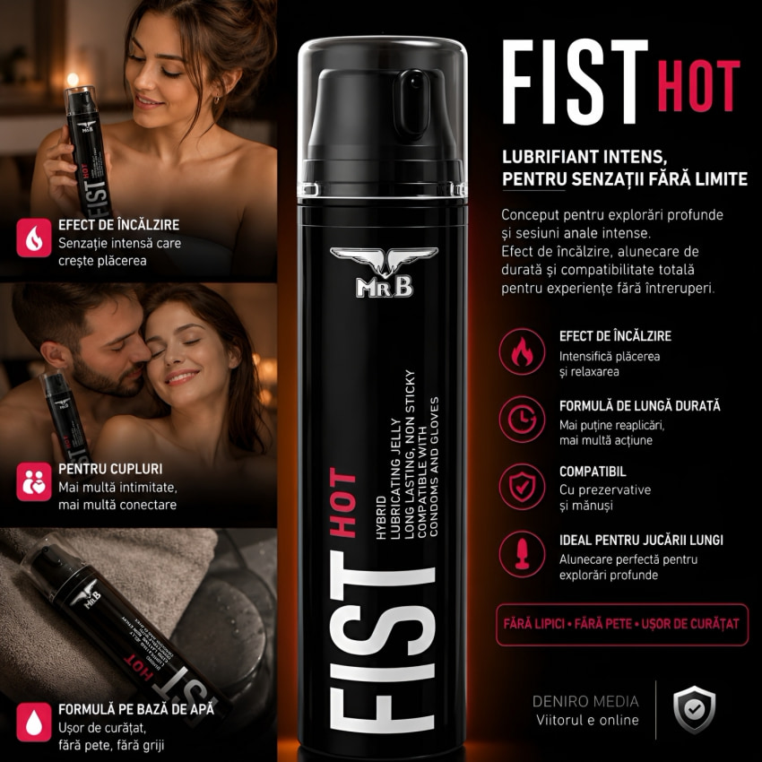 Lubrifiant pe bază de apă Mister B FIST Hot 200 ml