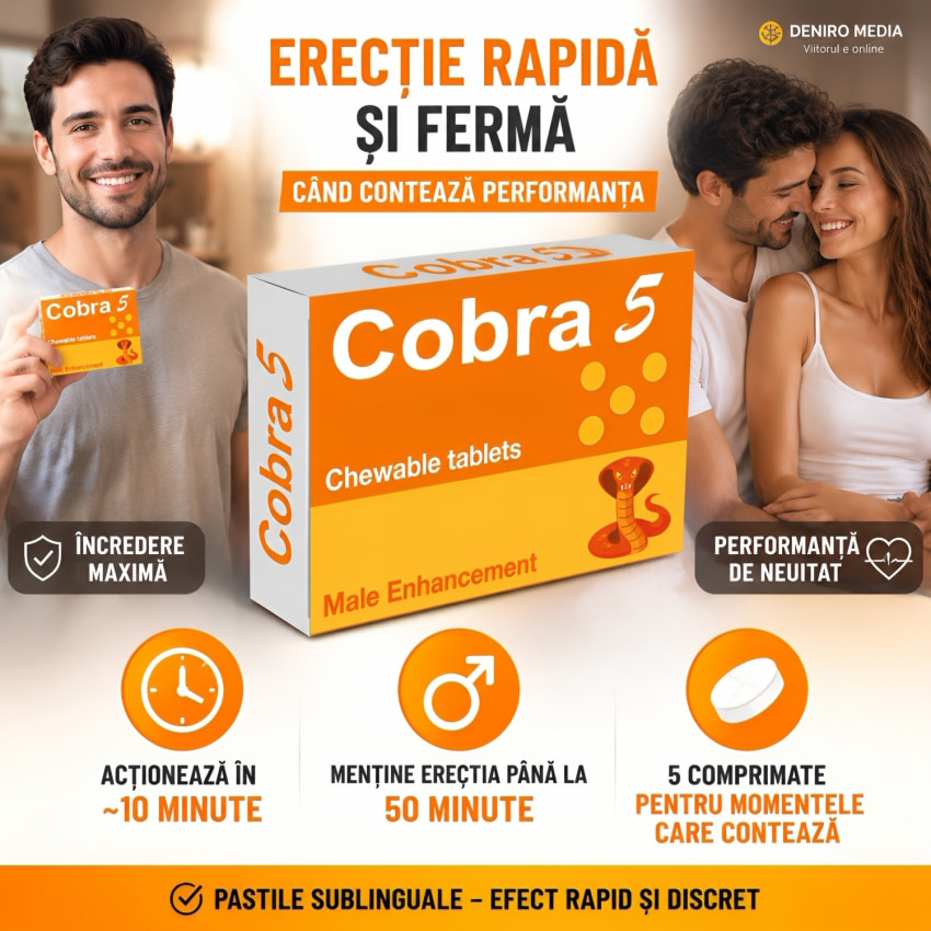 Pastile Masticabile Cobra pentru Erecție 5 Bucăți