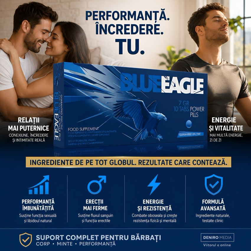Pastile Erecție Performantă Blue Eagle 10 capsule
