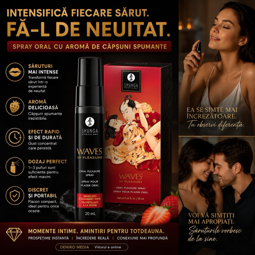 Shunga Waves Of Pleasure — Spray Căpșuni Spumante 20 ml