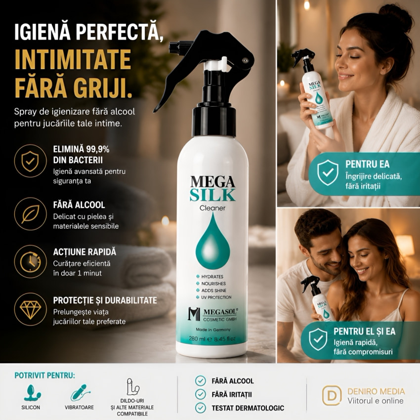 Spray Pentru Igienizarea Jucăriilor Erotice Mega Silk 150ml