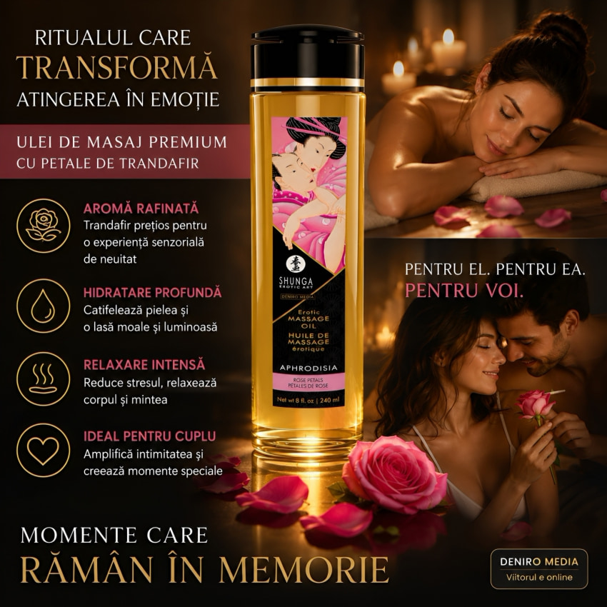 Ulei Masaj Shunga Aromă Trandafir 240ml