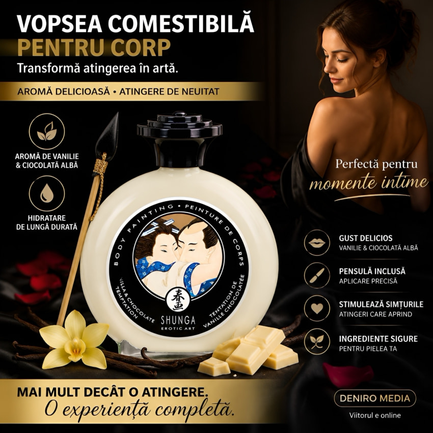 Vopsea Masaj Comestibilă Ciocolată-Vanilie 100ml
